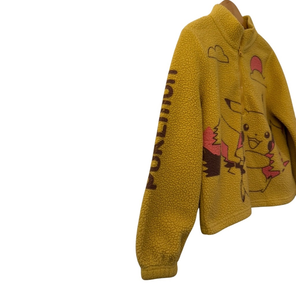 Pokémon Pikachu Sherpa Fleece Quarter Zip Pullover – Kids Large 10/12 Girls Boys - Picture 4 of 5